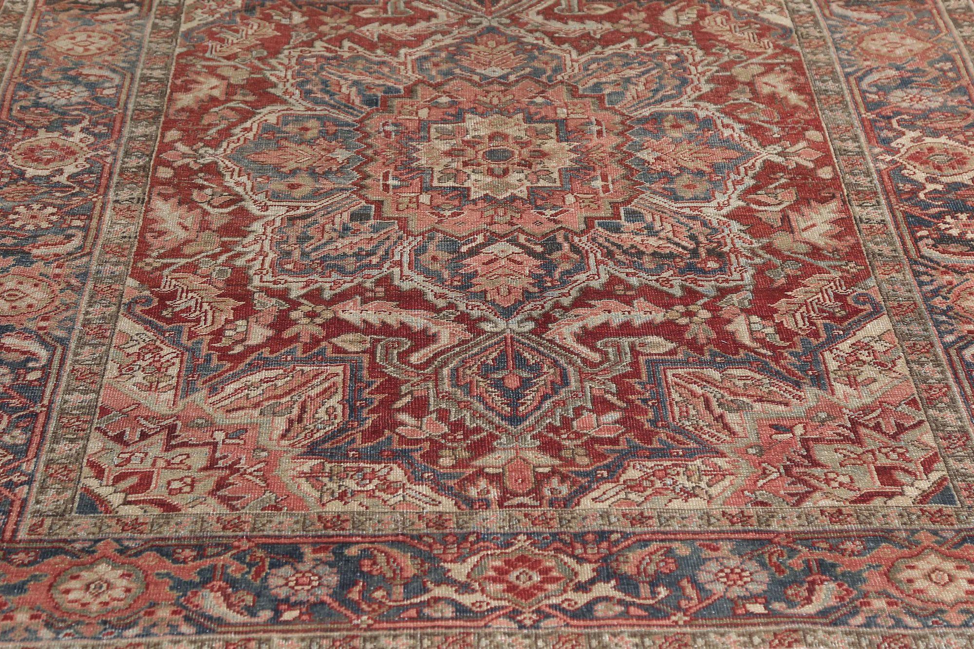 Persischer Heriz Kleiner Teppich - Wolle Rot Design - 96694 (Irakisch) im Angebot