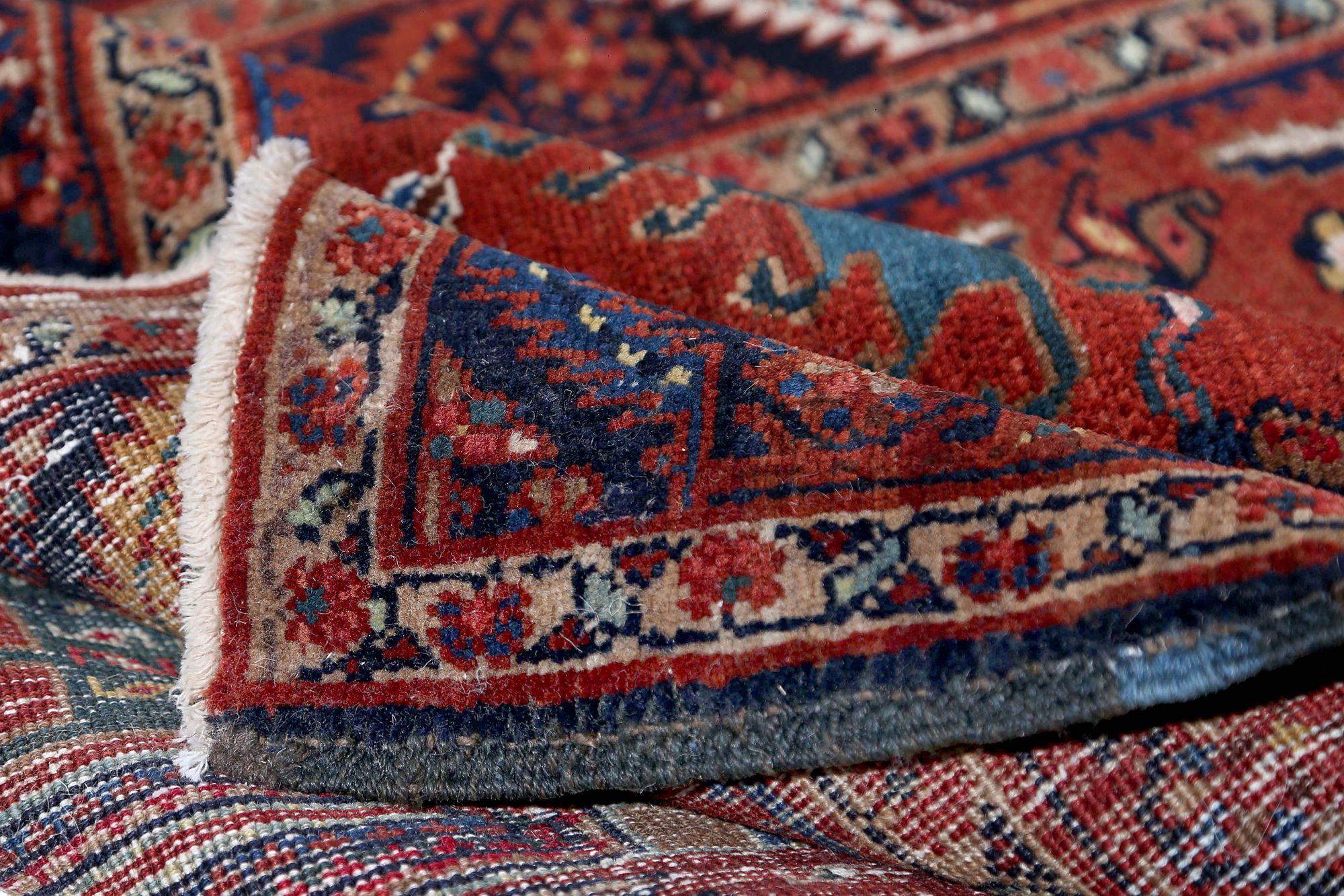 Persischer Heriz Kleiner Teppich - Wolle Rot Design - 96900 (Irakisch) im Angebot