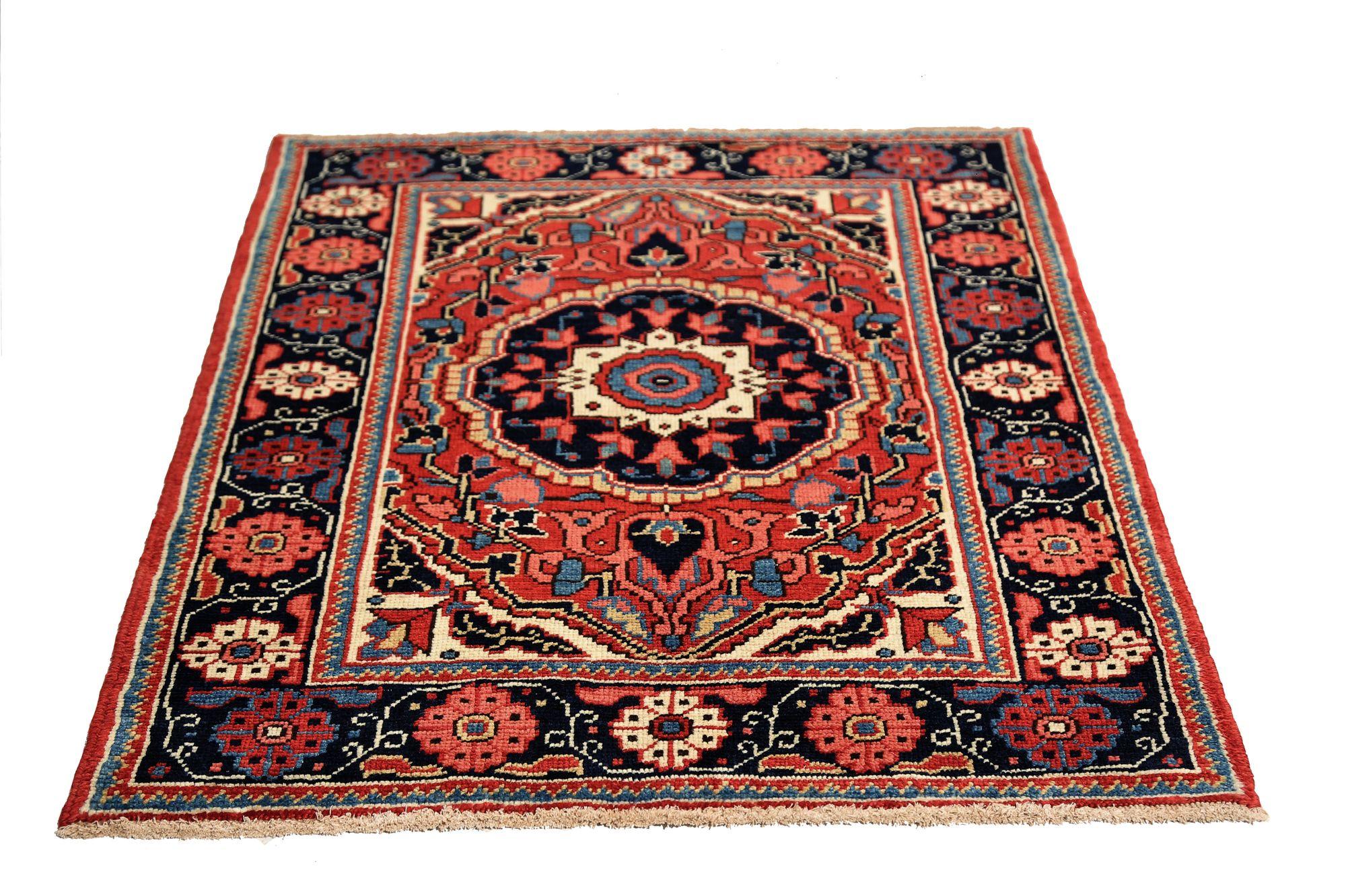 Persischer Heriz Kleiner Teppich - Wolle Rot Design - 96926 (Irakisch) im Angebot