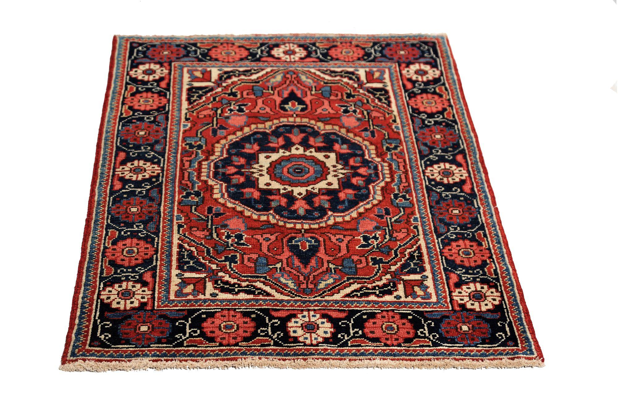 Persischer Heriz Kleiner Teppich - Wolle Rot Design - 96929 (Irakisch) im Angebot