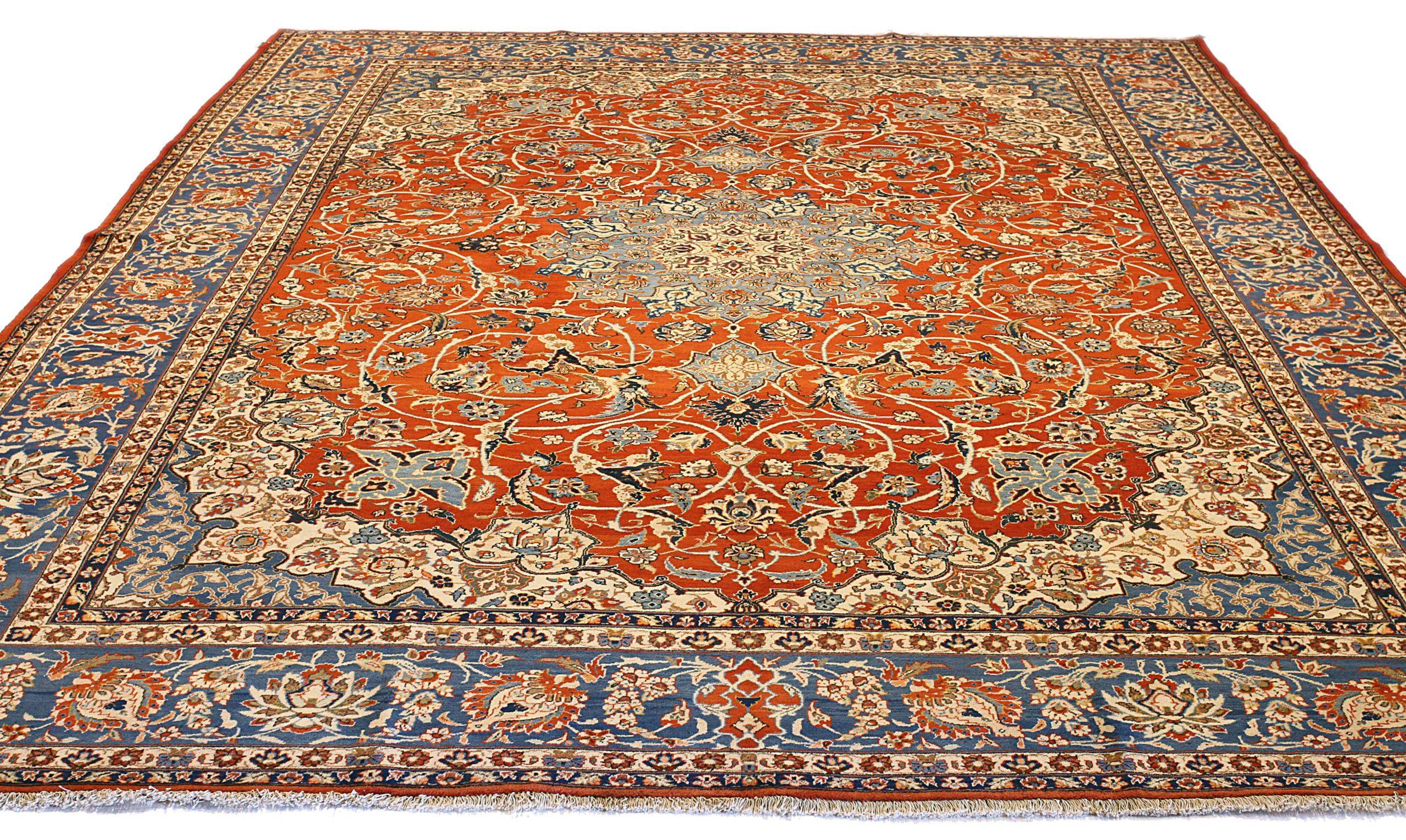 Discover the elegance of Persian Isfahan featuring Area Rugs in Circa 1880. Designed with Wool and BlueIvoryRed, this exclusive design is perfect for enhancing your space.