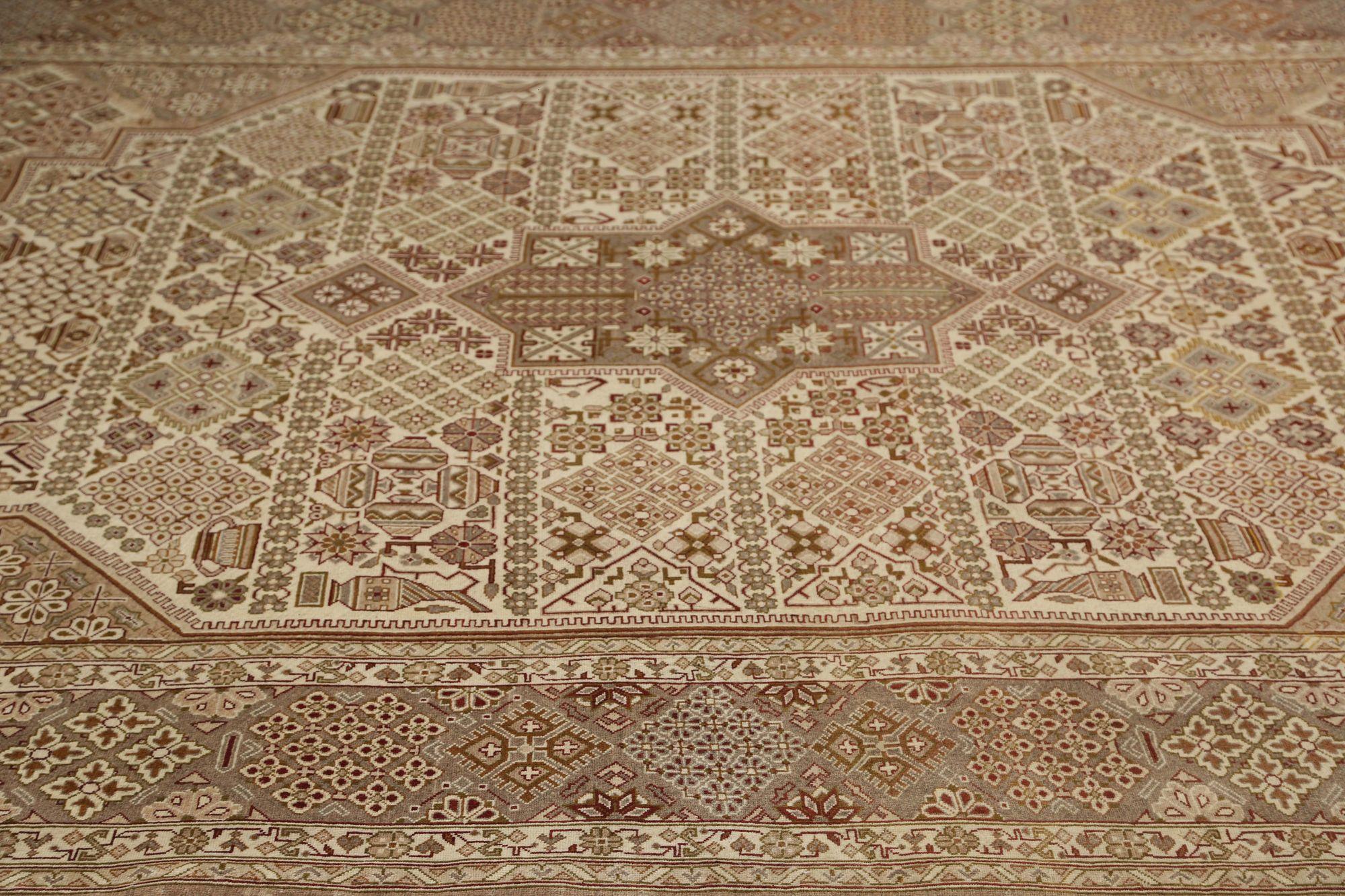 Alfombras Persas Isfahan - Lana Marrón Diseño Marfil - 96968 siglo XX en venta