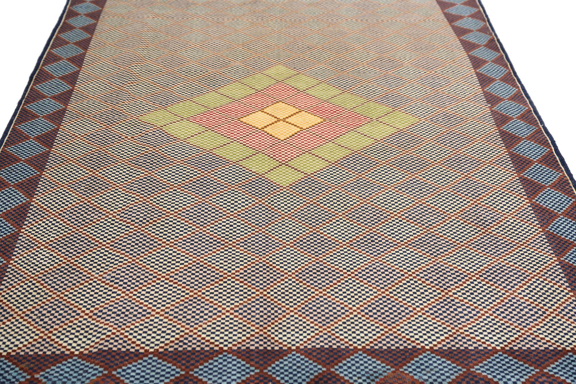 XX secolo Tappeti persiani Isfahan - Lana Verde Avorio Rosa Giallo - 97131 in vendita