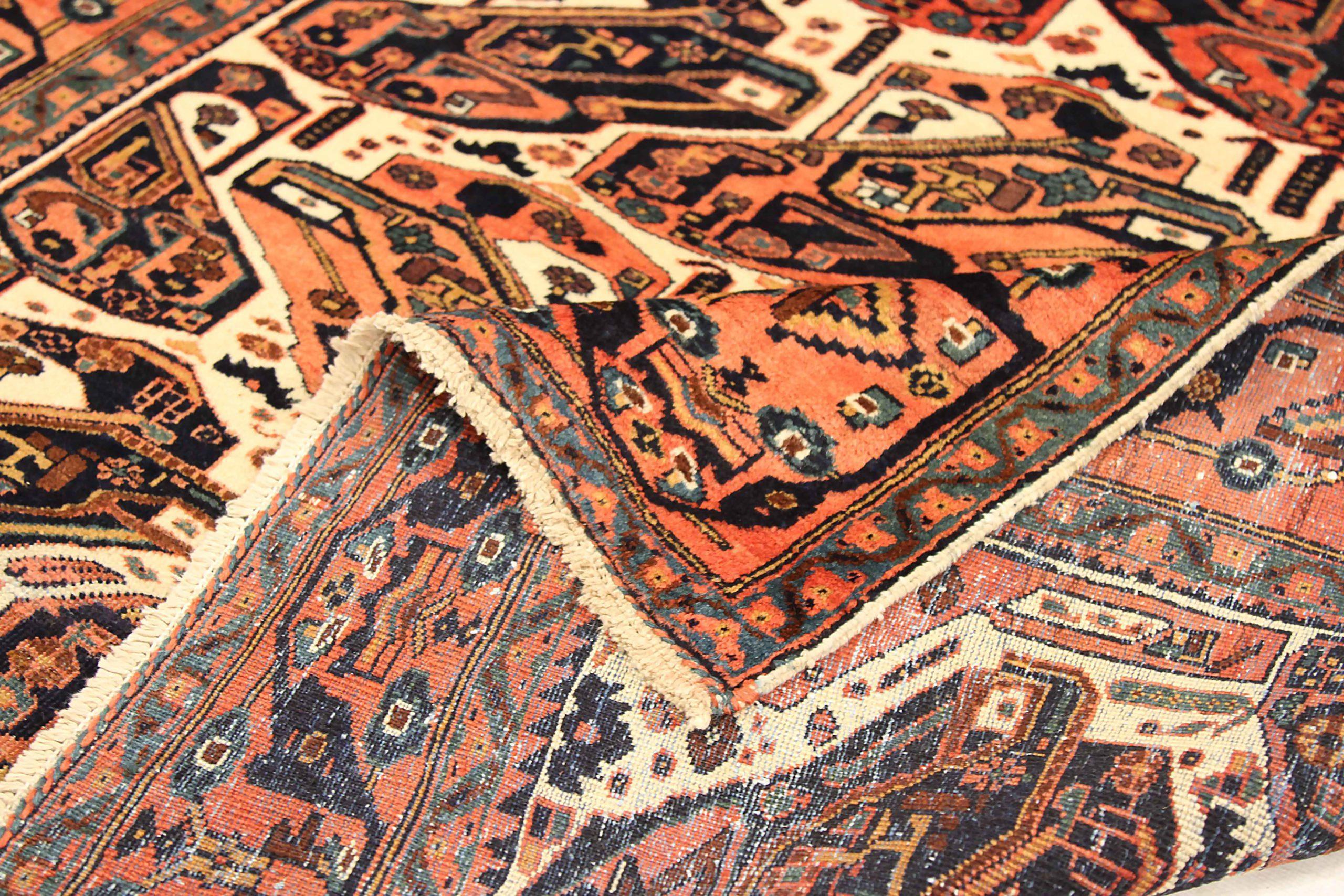 Petit tapis persan Isfahan - Laine Noir Ivoire Rouge 71563 Excellent état - En vente à Dallas, TX
