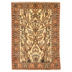 Tappeto persiano Isfahan Small Design 1910 - Lana Marrone Avorio Rosa - 75042