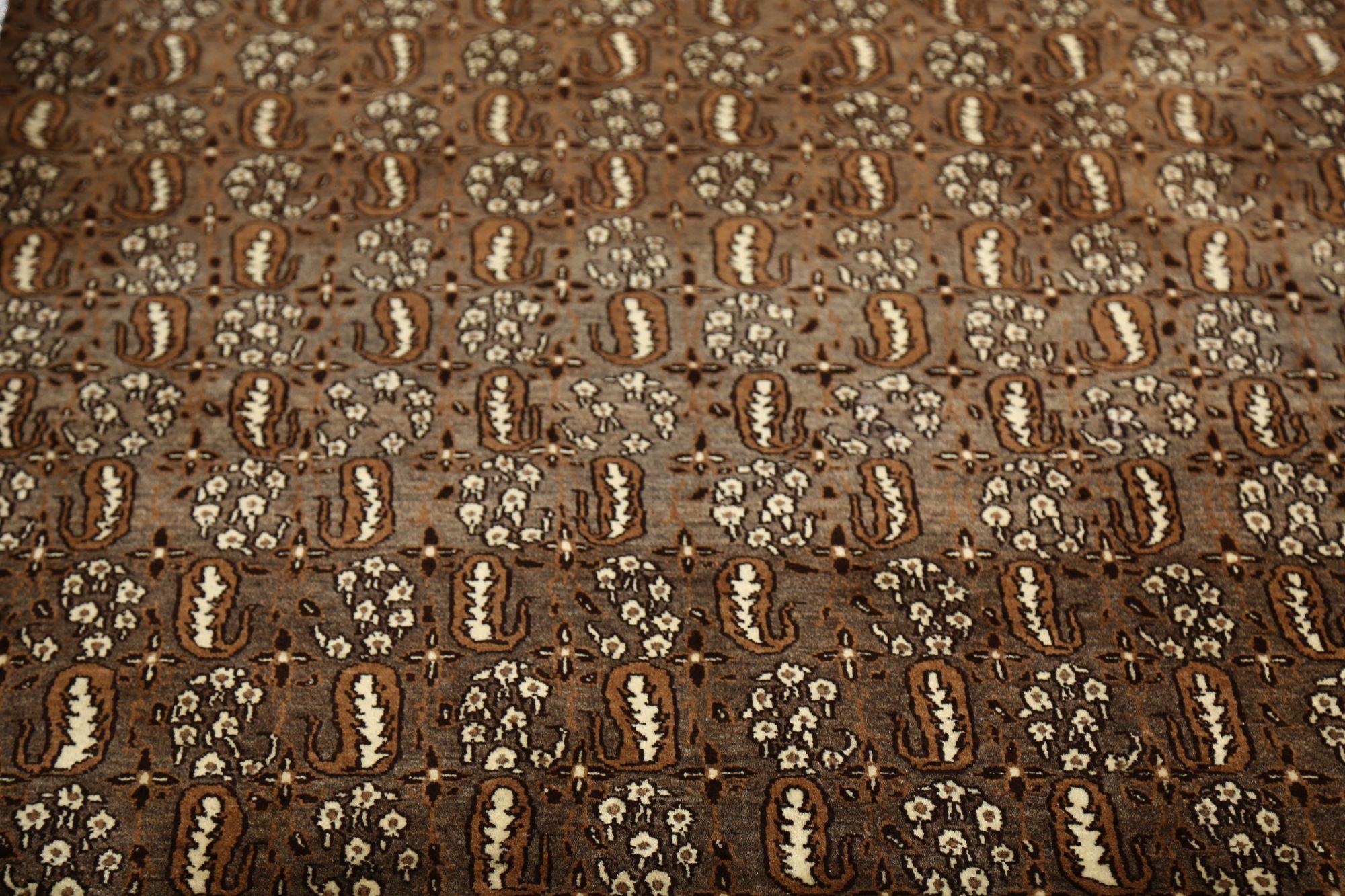 Persischer Isfahan Small Teppich - Wolle Brown Design - 96738 im Zustand „Hervorragend“ im Angebot in Dallas, TX