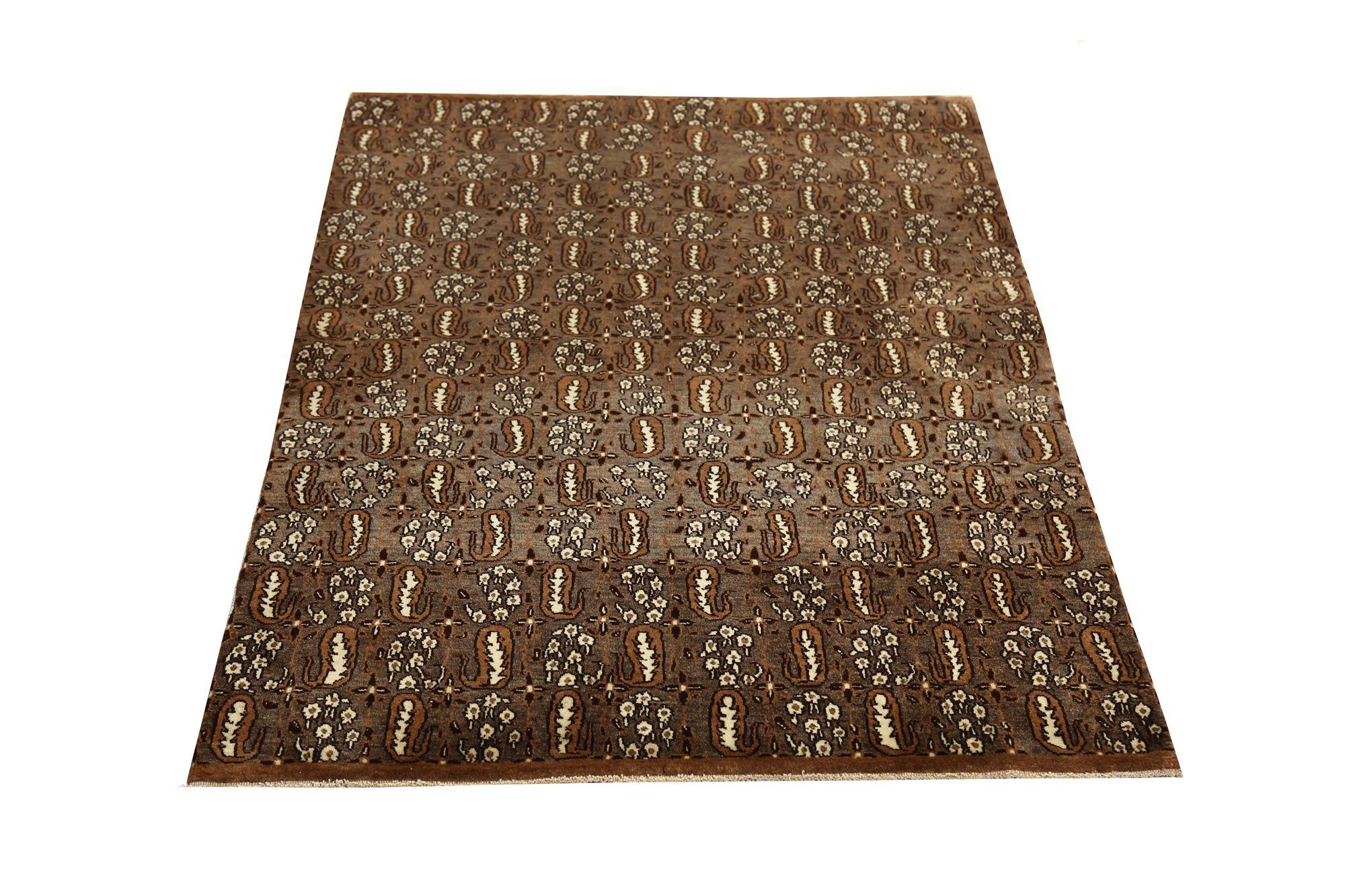 Persischer Isfahan Small Teppich - Wolle Brown Design - 96738 (20. Jahrhundert) im Angebot