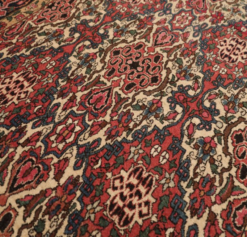 Tribale Tappeto persiano Isfahan Small - Lana Avorio Rosso - 94282 in vendita
