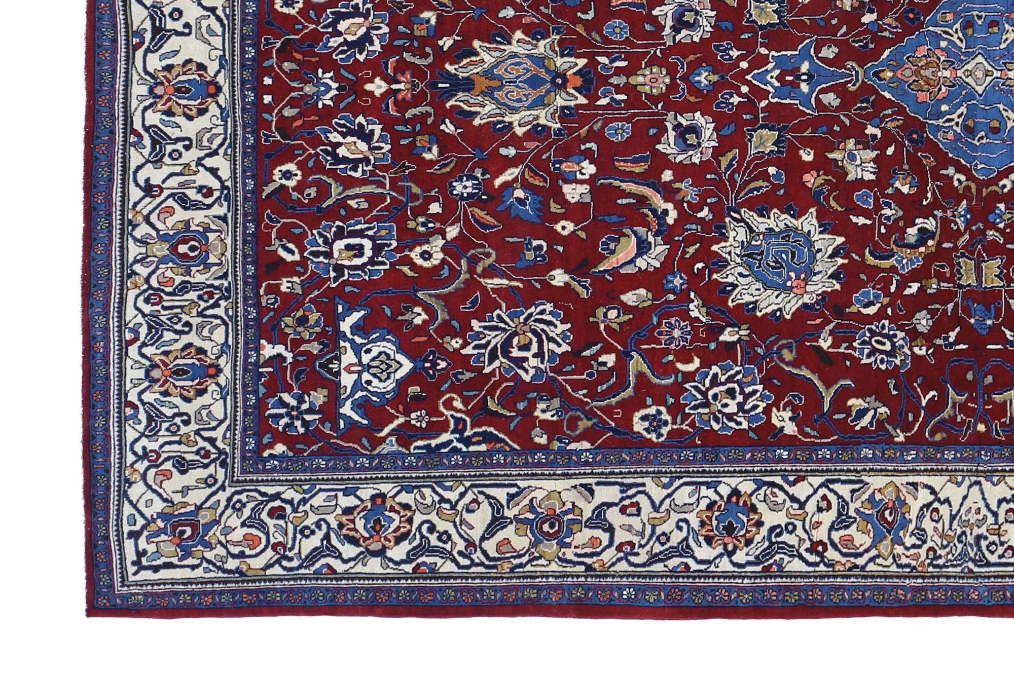 Iracheno Tappeto persiano Isfahan Small - Disegno in lana rosso - 97161 in vendita