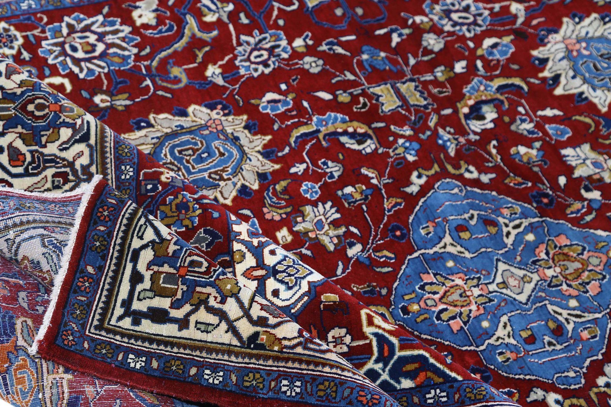Tappeto persiano Isfahan Small - Disegno in lana rosso - 97161 In condizioni ottime in vendita a Dallas, TX