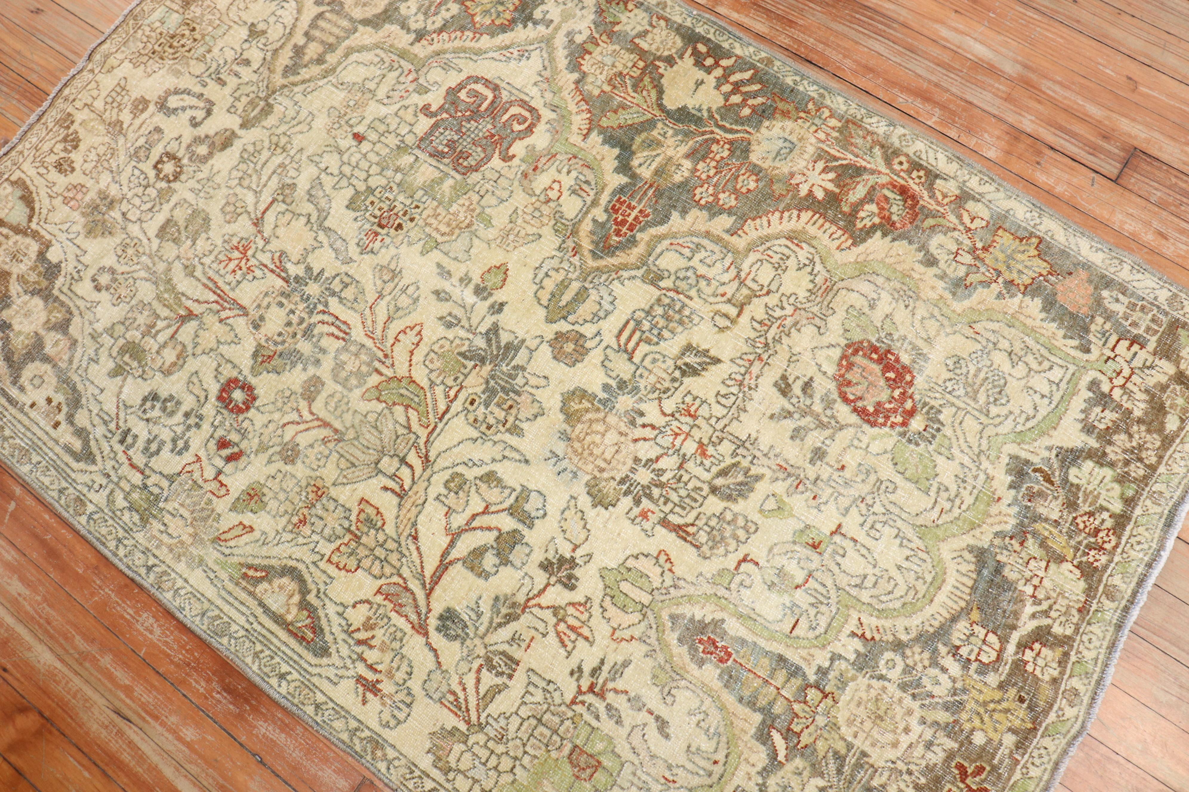 Wool Persian Isfahan Small Sampler Carpet For Sale
