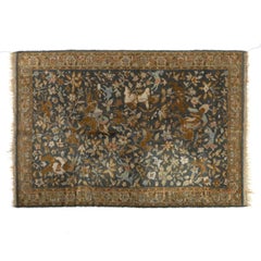 Persian Isfahan Wool Rug with Hunting Scene Decoration