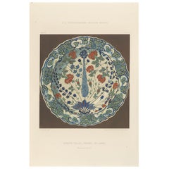 Persischer Fayence-Teller im Iznik-Stil, florales Design - Julius Lessing, Berlin 1890
