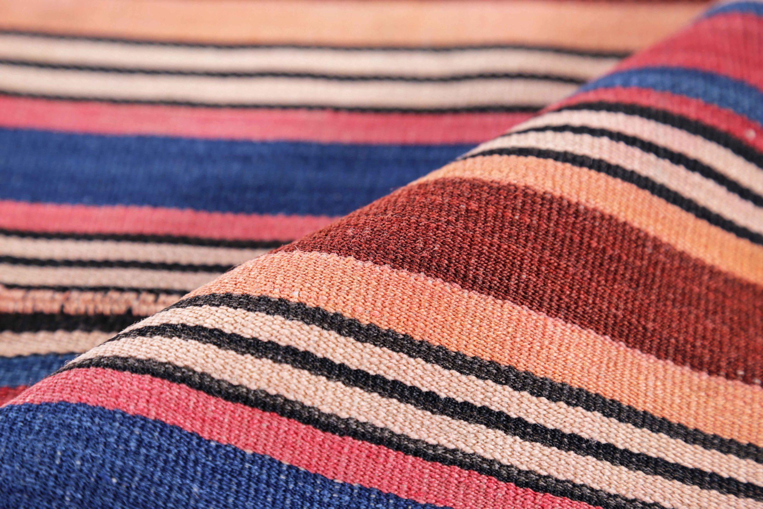 Persische Jajim-Teppiche Circa 1910 - Wolle Blau Elfenbein Rosa Rot Design - 91133 (20. Jahrhundert) im Angebot