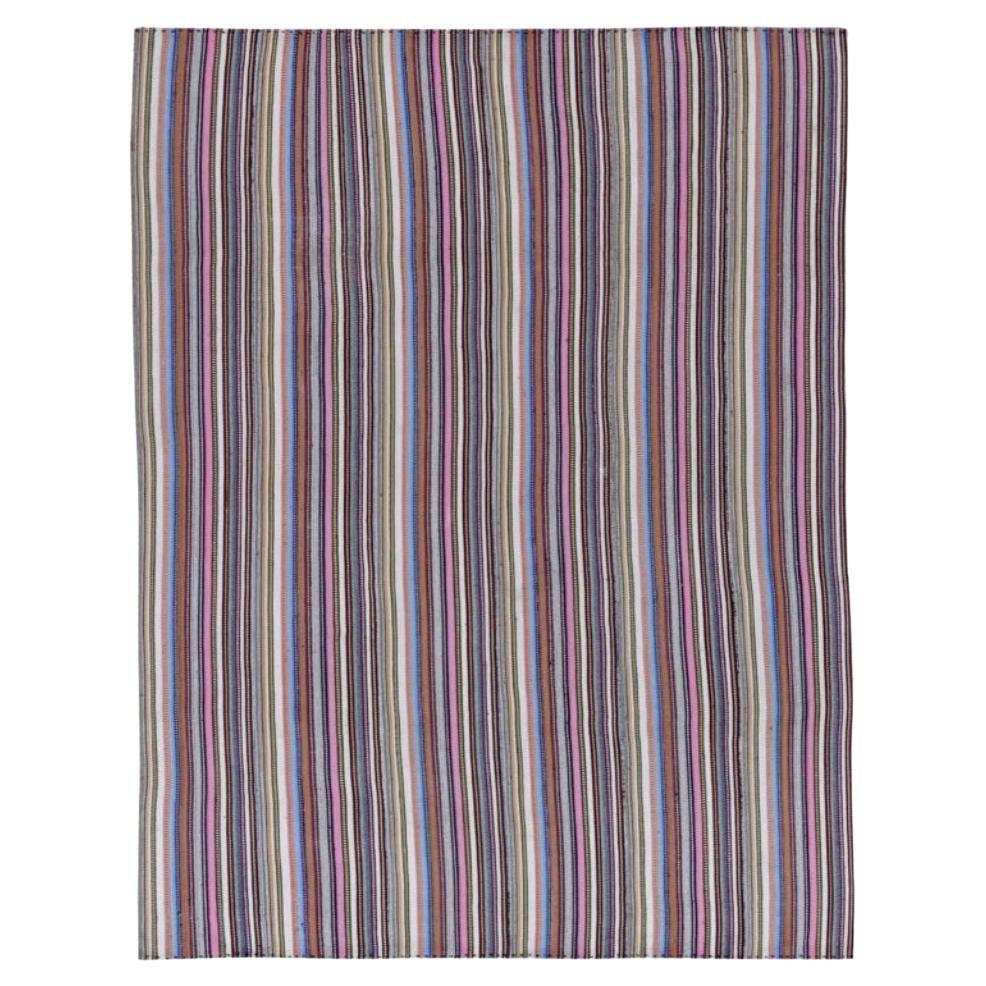 Tappeti persiani Jajim Circa 1910 - Lana Blu Avorio Purpel Design - 91357