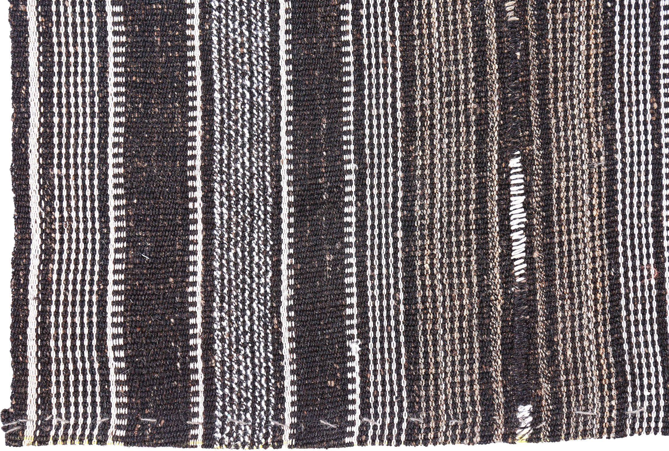 Tappeti persiani Jajim Circa 1910 - Lana Marrone Avorio Design - 91140 In condizioni ottime in vendita a Dallas, TX