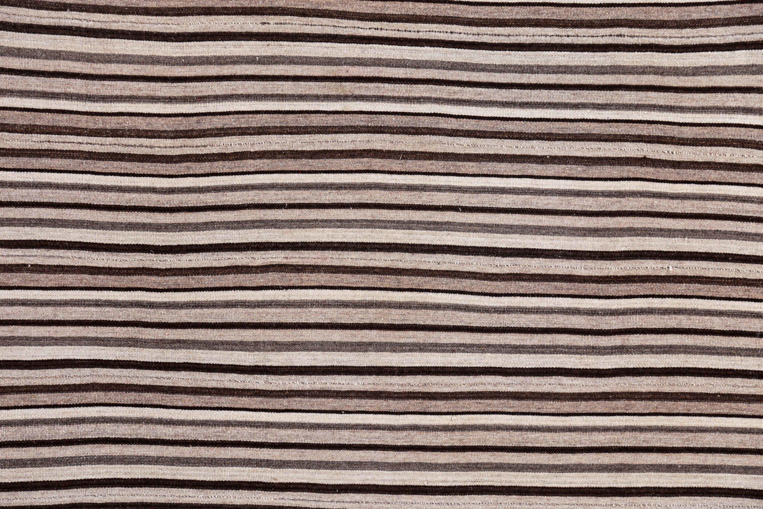 Asiatico Tappeti persiani Jajim Circa 1910 - Lana Marrone Avorio Design - 91309 in vendita