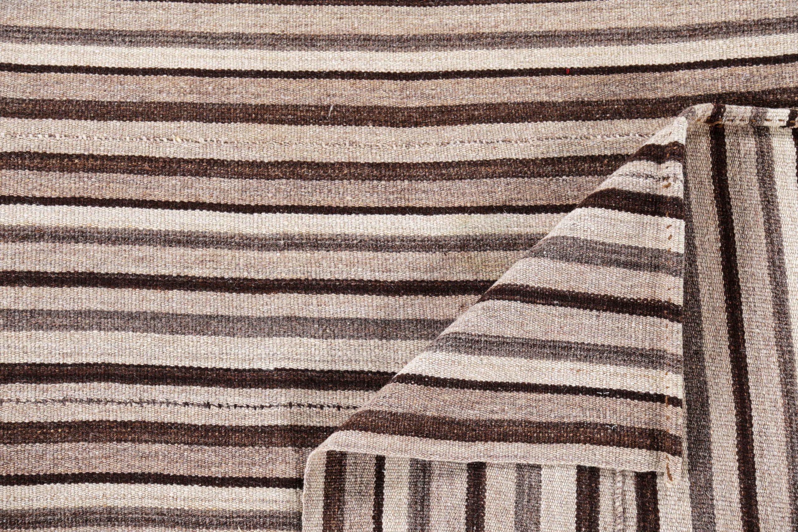 Tappeti persiani Jajim Circa 1910 - Lana Marrone Avorio Design - 91309 In condizioni ottime in vendita a Dallas, TX