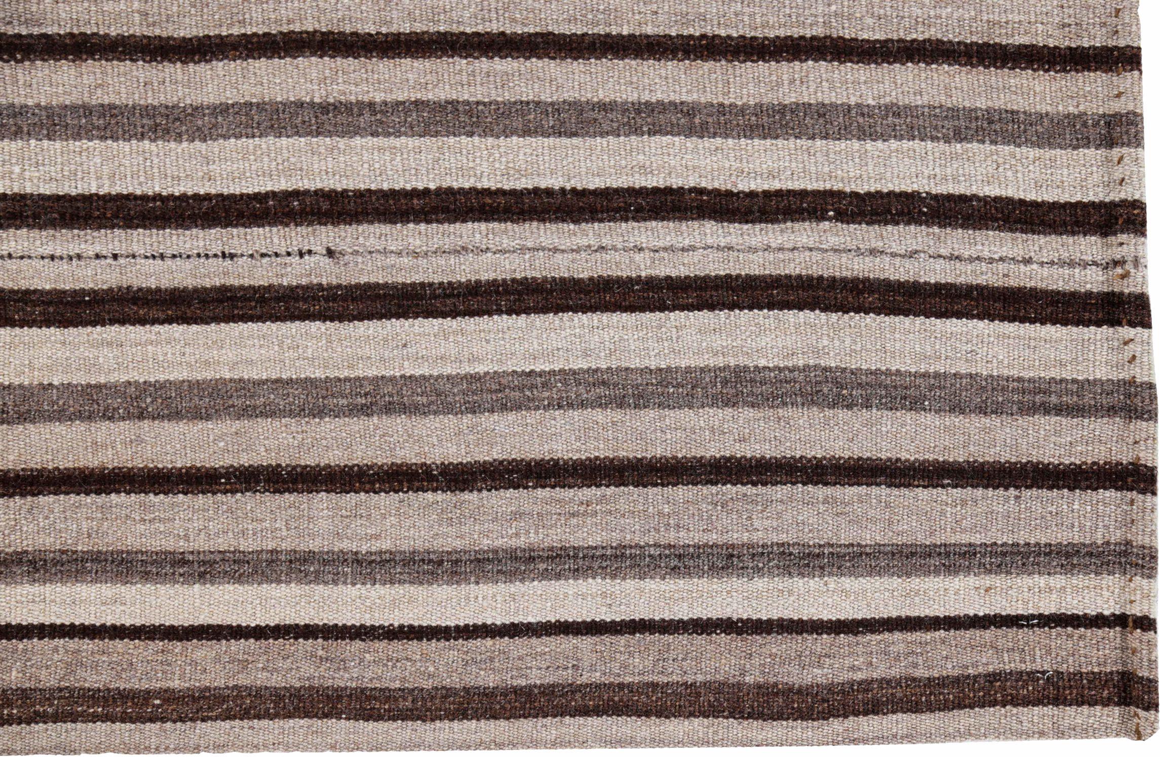 XX secolo Tappeti persiani Jajim Circa 1910 - Lana Marrone Avorio Design - 91309 in vendita