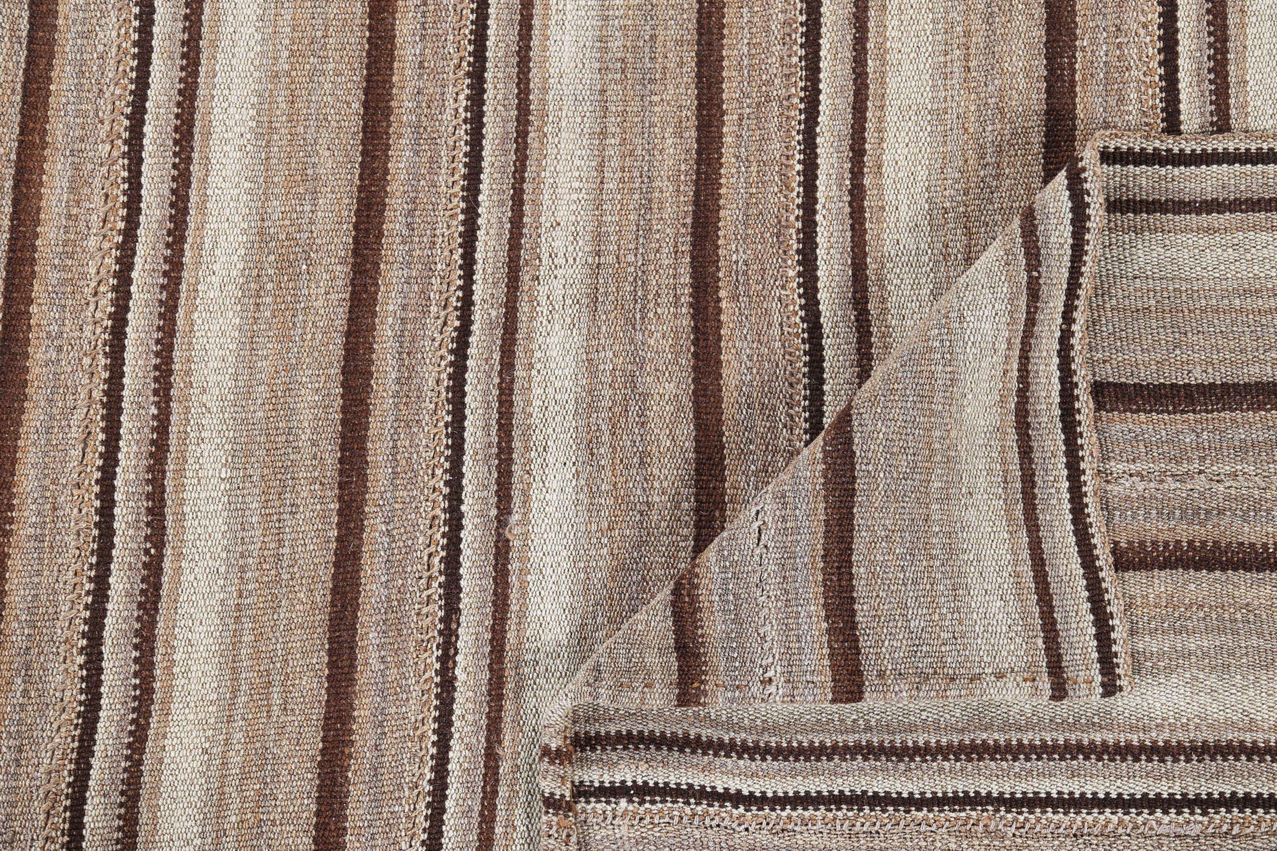 Tappeti persiani Jajim Circa 1910 - Lana Marrone Avorio Design - 91317 In condizioni ottime in vendita a Dallas, TX