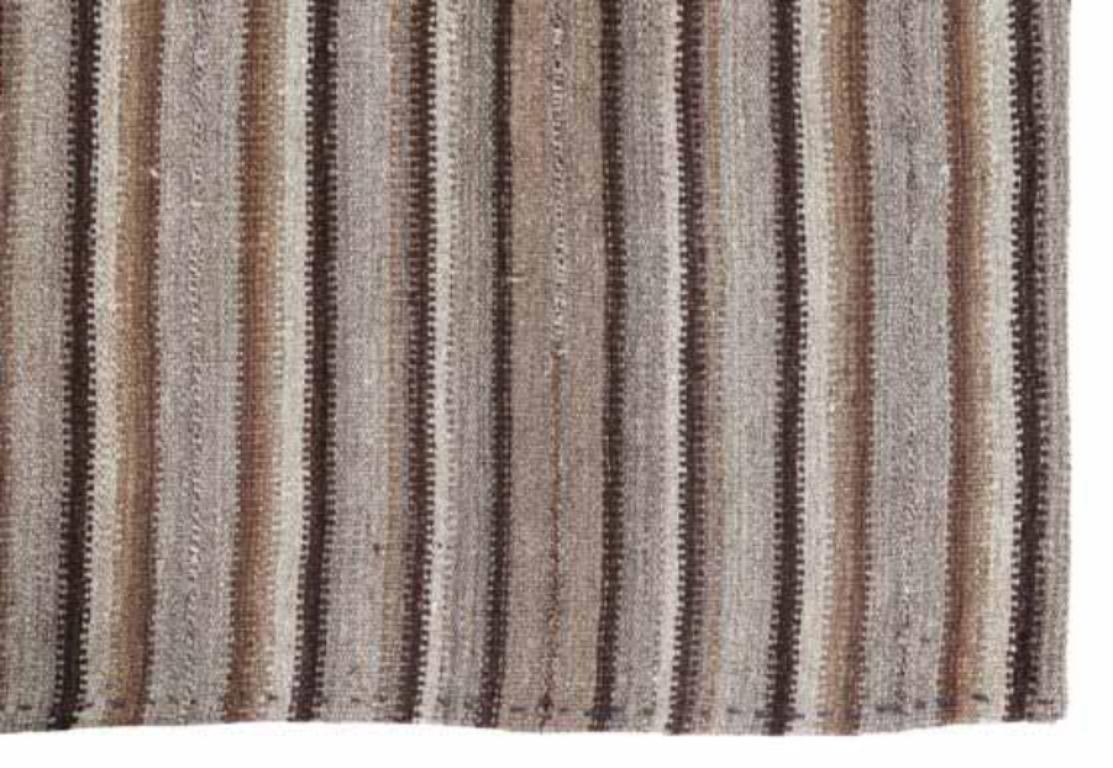 Tappeti persiani Jajim Circa 1910 - Lana Marrone Avorio Design - 91321 In condizioni ottime in vendita a Dallas, TX
