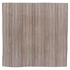 Persian Jajim Area Rugs Circa 1910 - Wool Brown Ivory Design - 91321
