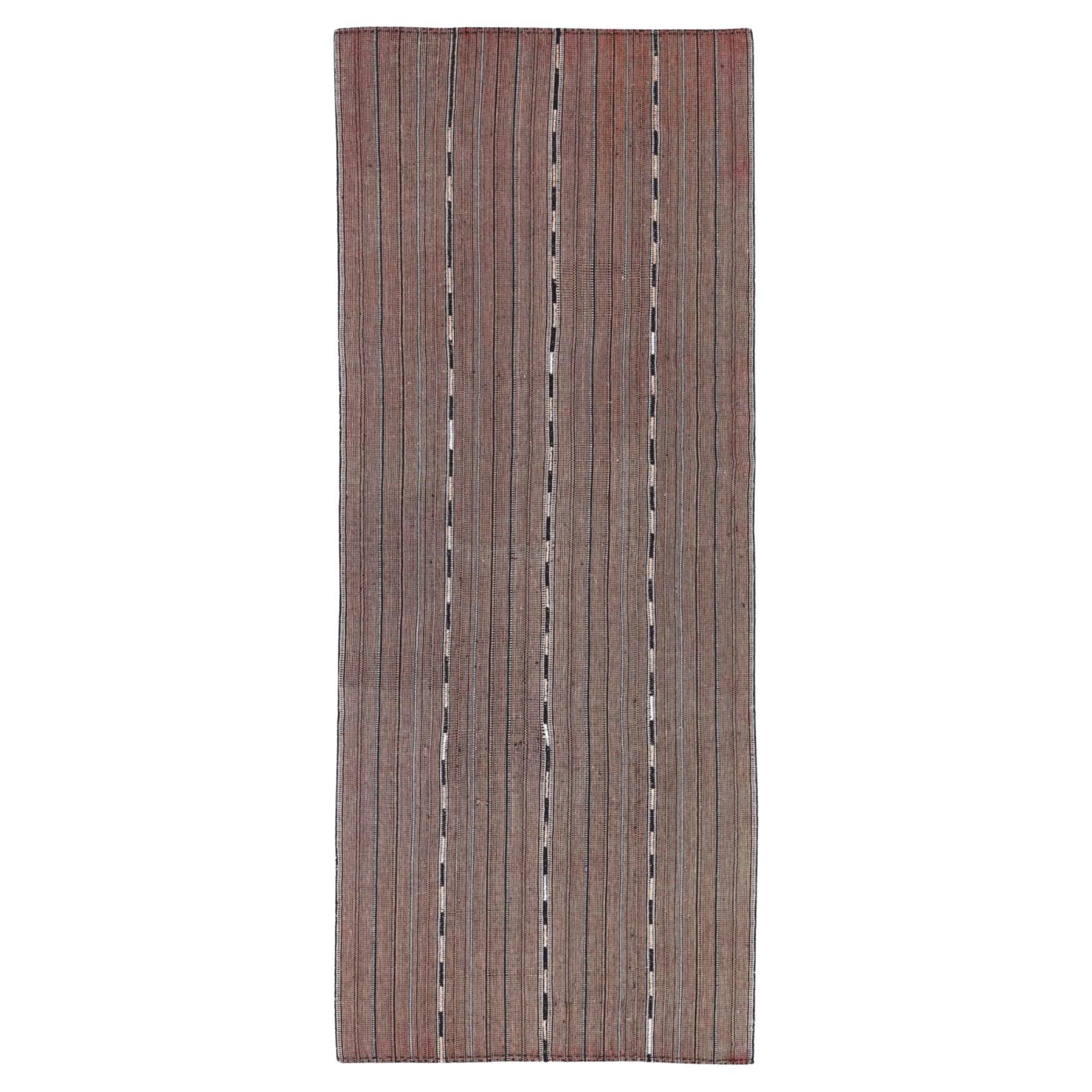 Persian Jajim Area Rugs Circa 1910 - Wool Brown Ivory Design - 91353