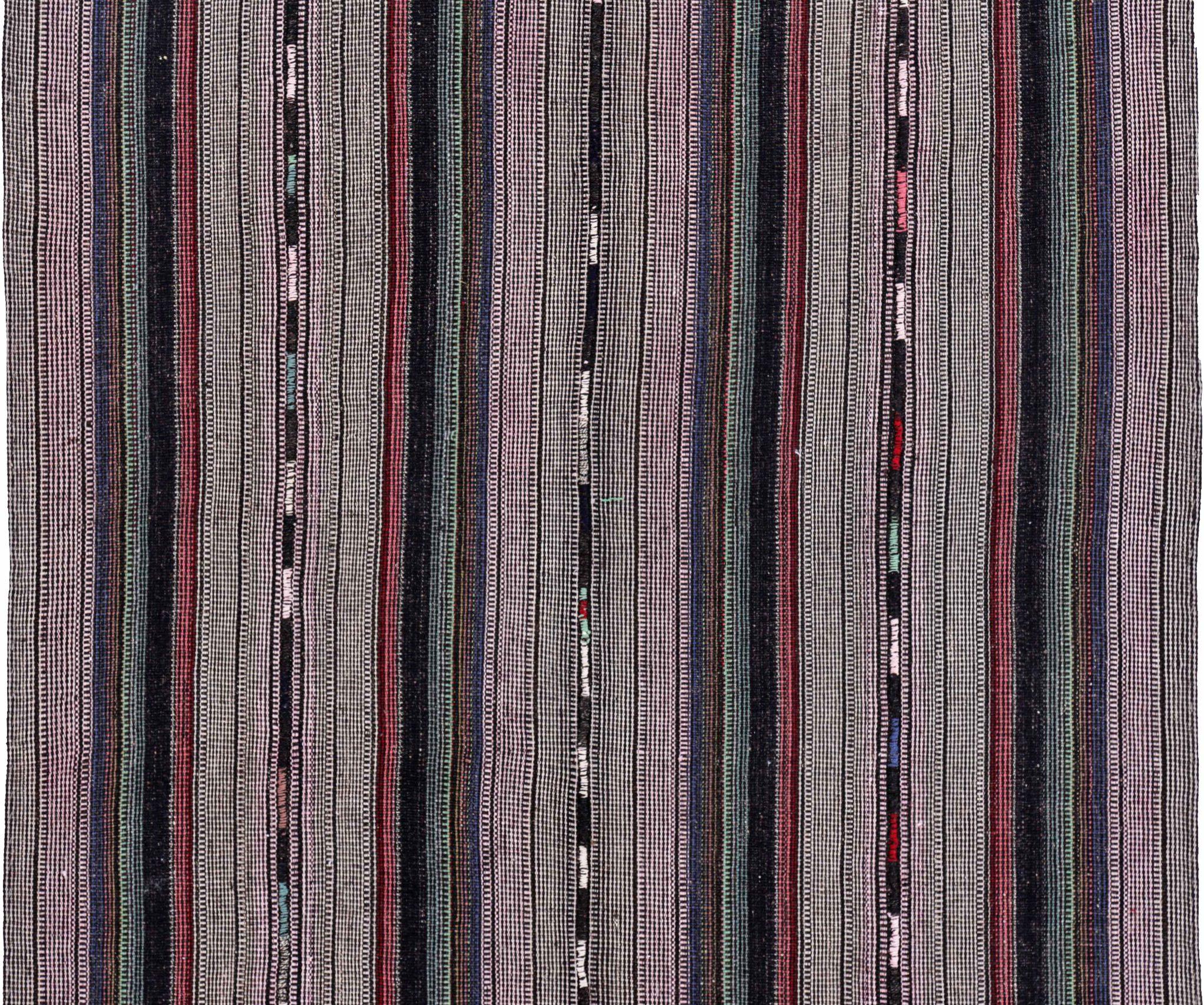 Persische Jajim Bereich Teppiche CIRCA 1910 - Wolle Brown Purpel Red Design - 91318 (20. Jahrhundert) im Angebot