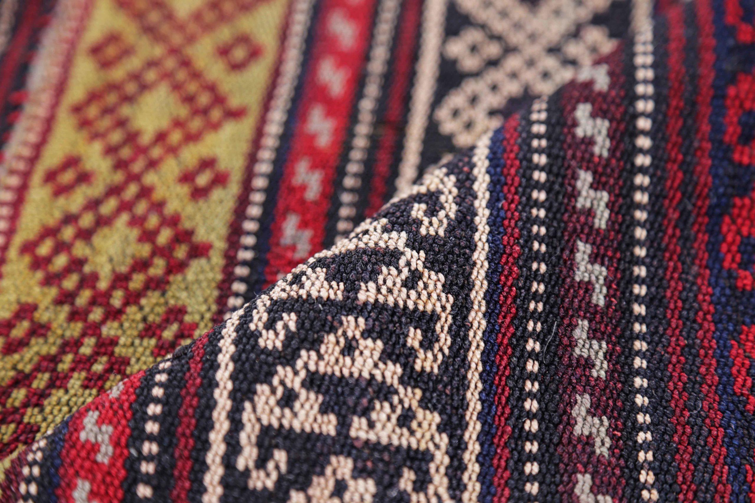 Persische Jajim Bereich Teppiche CIRCA 1910 - Wolle Elfenbein Rot Gelb Design - 91116 (20. Jahrhundert) im Angebot