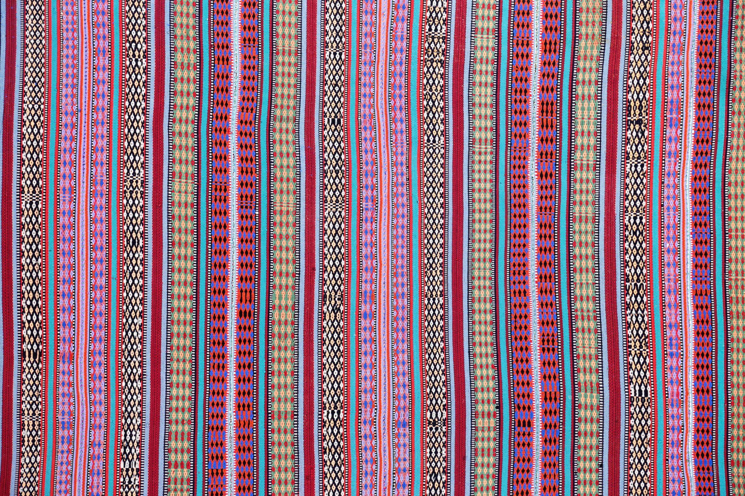 Persische Jajim Bereich Teppiche CIRCA 1940 - Wolle Elfenbein Purpel Rot Gelb Design - 91122 (Asiatisch) im Angebot