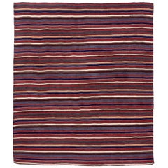 Petit tapis persan Jajim Circa 1910 - Laine Bleu Brown Vert Rouge Jaune - 91252