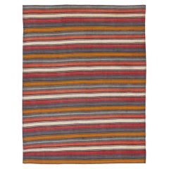 Persischer Jajim Kleiner Teppich CIRCA 1910 - Wolle Blau Elfenbein Rosa Gelb Design - 91367