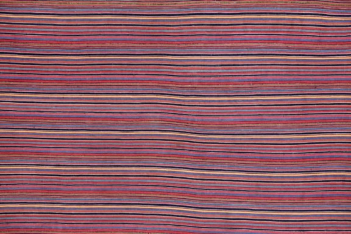 Persischer Jajim Kleiner Teppich Circa 1910 - Wolle Blau Elfenbein Purpel Rot Design - 91368 (Asiatisch) im Angebot