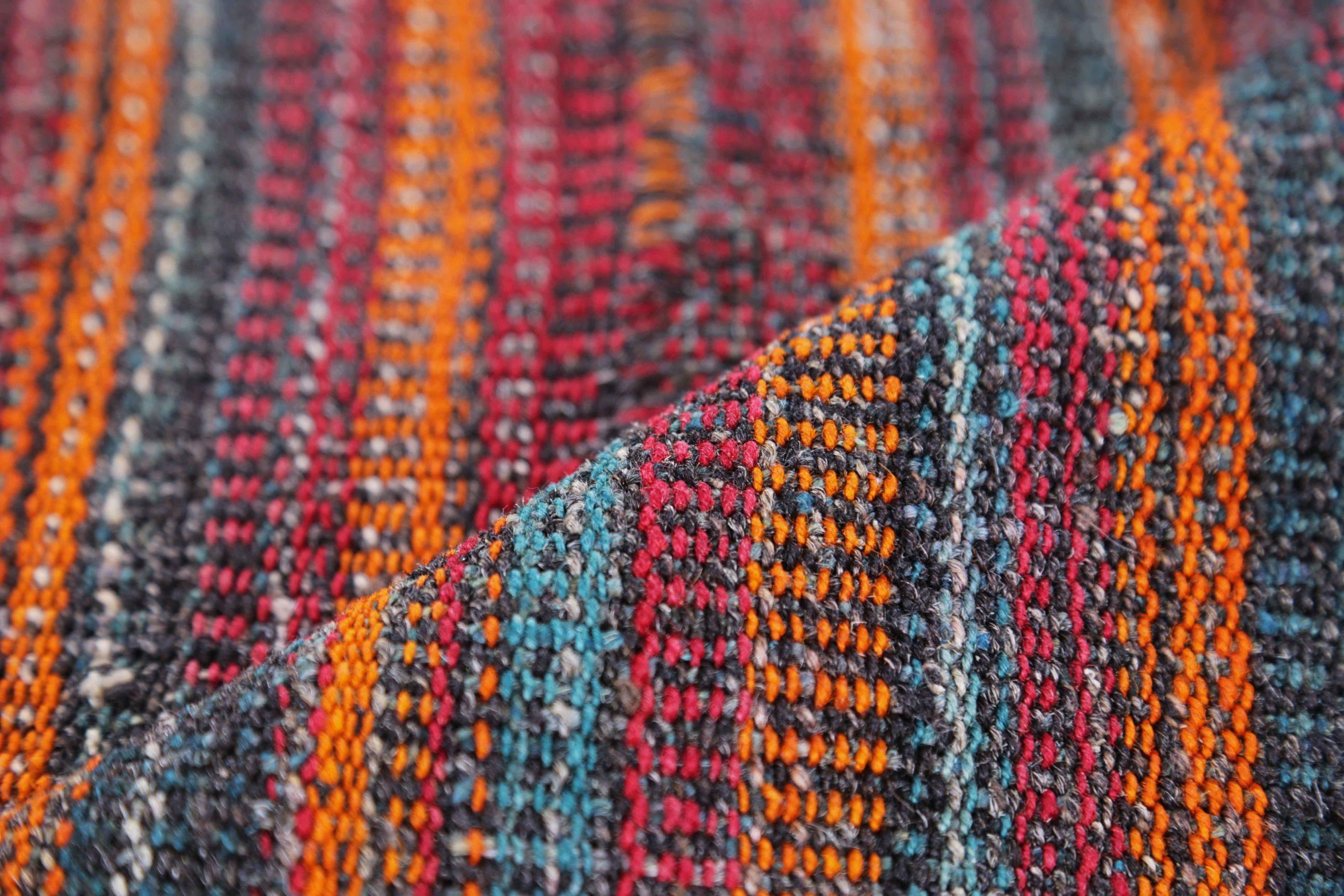 Persischer Jajim Kleiner Teppich Circa 1910 - Wolle Blau Orange Rot Design - 91351 im Zustand „Hervorragend“ im Angebot in Dallas, TX