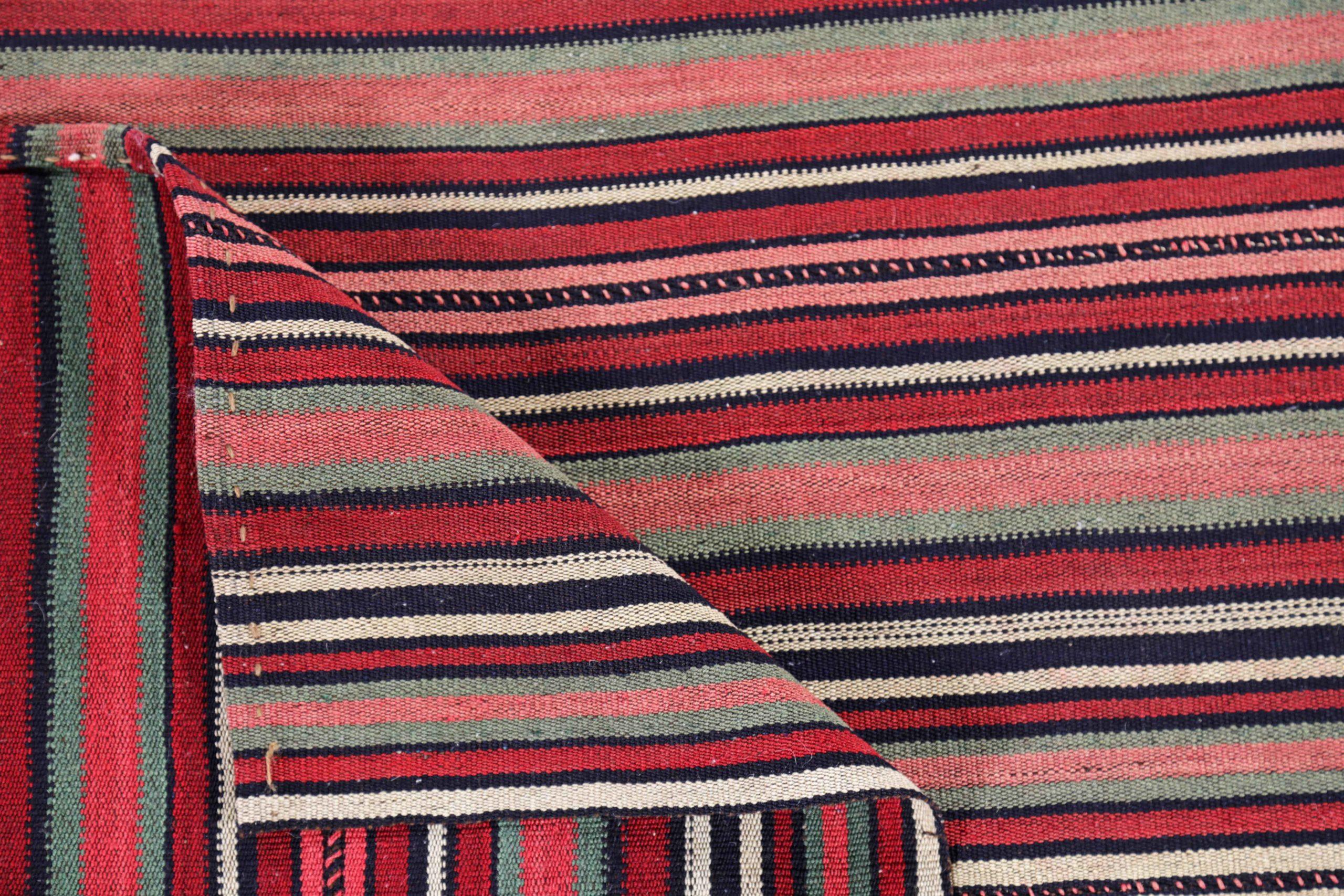 Alfombra Persa Jajim Pequeña Circa 1910 - Lana Marrón Verde Marfil Rosa Rojo - 91306 en Excelente estado para la venta en Dallas, TX