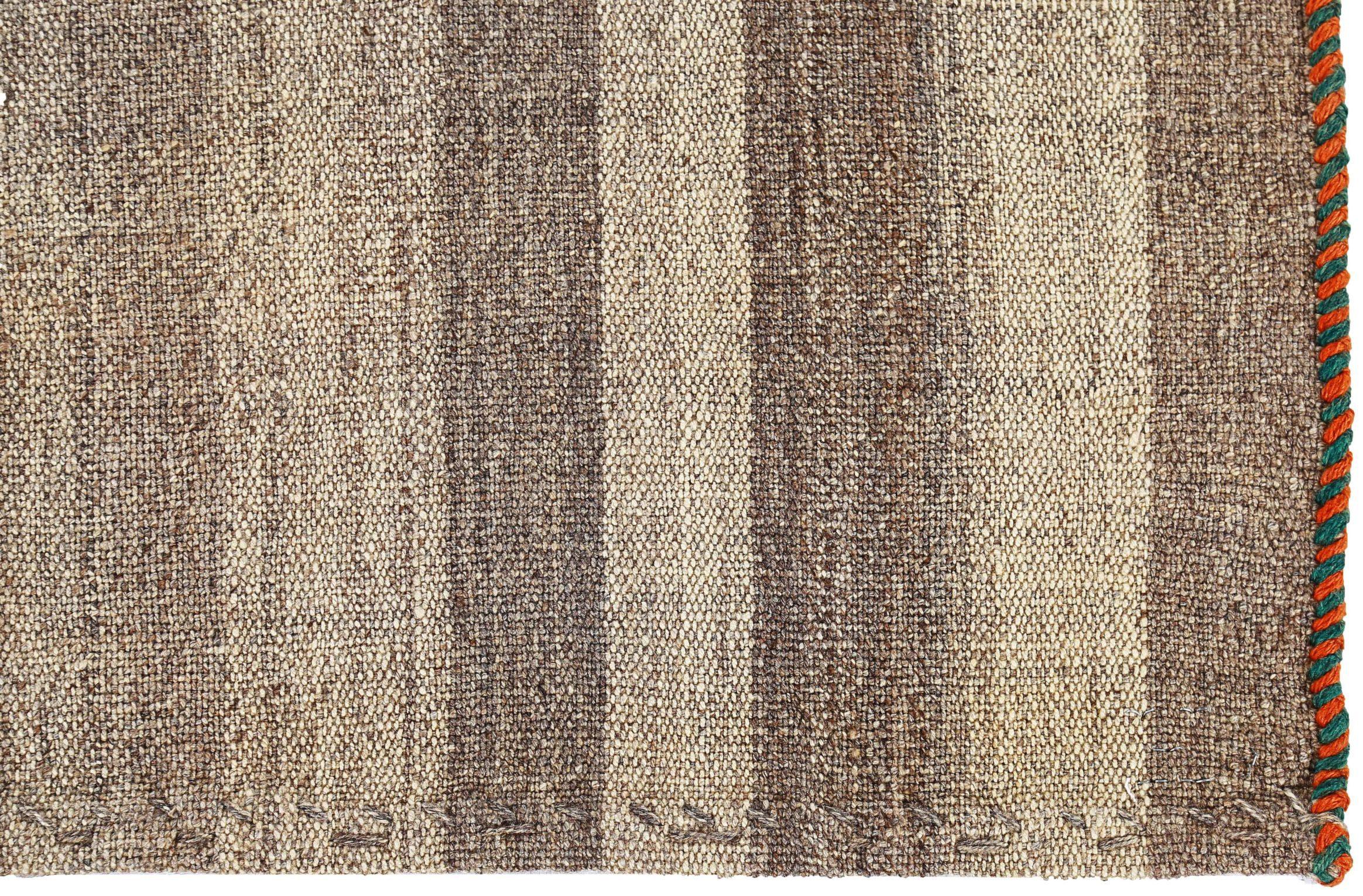 Persischer Jajim Kleiner Teppich CIRCA 1910 - Wolle Braun Elfenbein Design - 91157 im Zustand „Hervorragend“ im Angebot in Dallas, TX