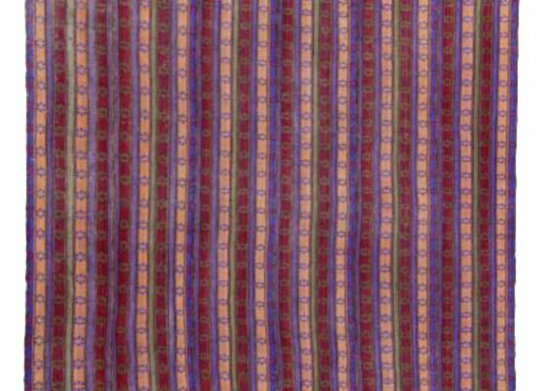 Persischer Jajim Kleiner Teppich Circa 1910 - Wolle Grün Elfenbein Purpel Design - 91338 (Asiatisch) im Angebot