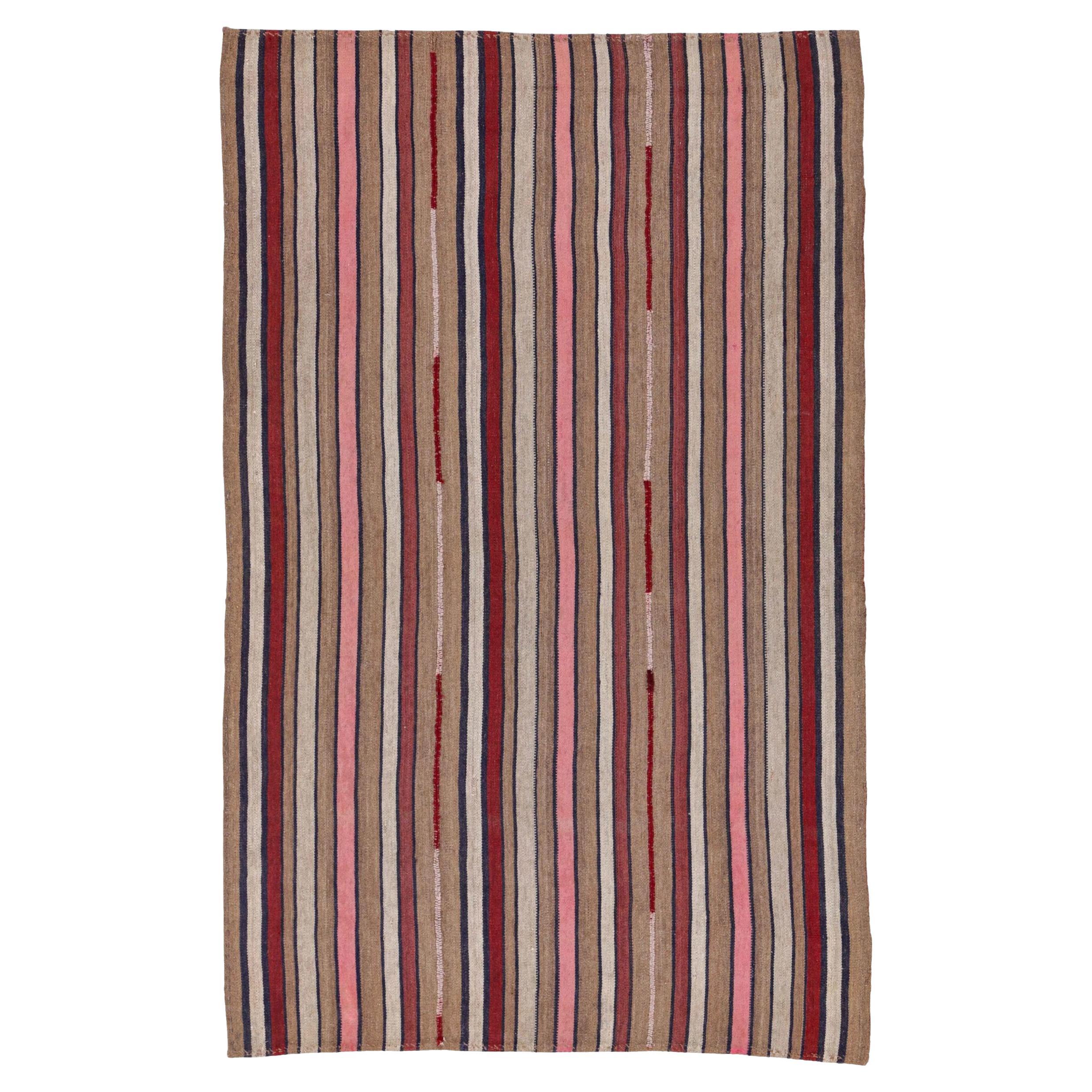 Tappeto persiano Jajim Small Design 1910 - Lana Avorio Rosa Rosso Taupe - 91335