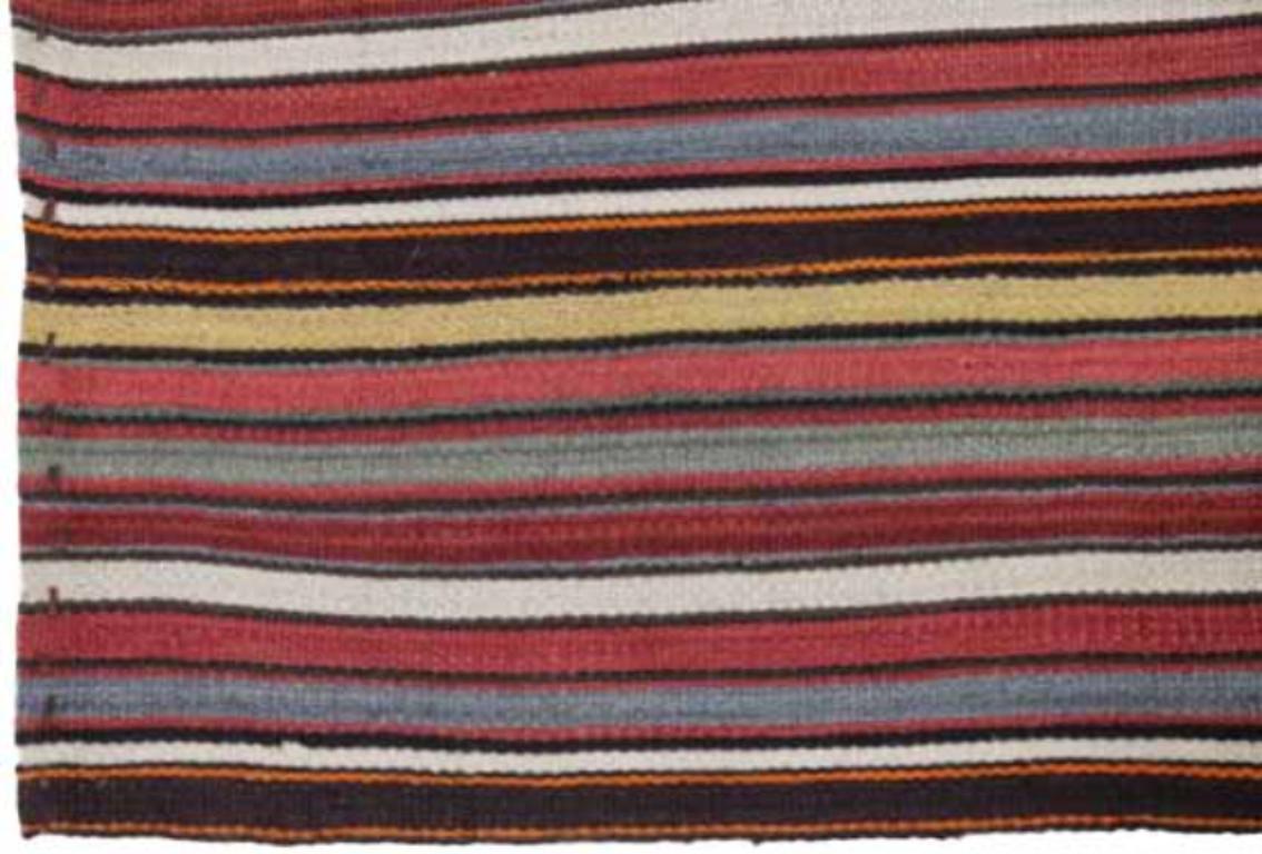 Persischer Jajim Kleiner Teppich CIRCA 1910 - Wolle Elfenbein Rosa Rot Gelb Design - 91550 im Zustand „Hervorragend“ im Angebot in Dallas, TX