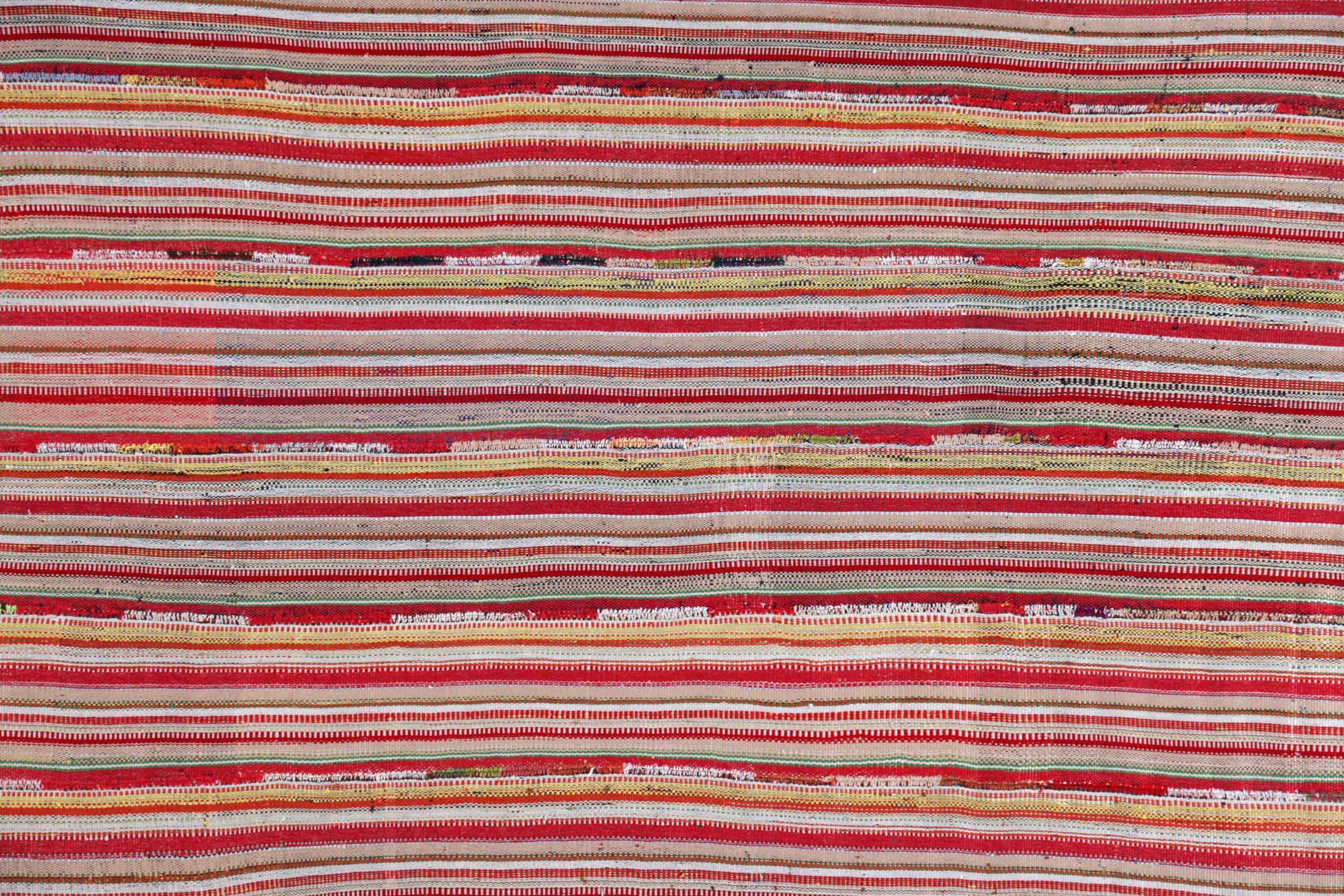Persischer Jajim Kleiner Teppich CIRCA 1910 - Wolle Elfenbein Rot Gelb Design - 91563 (Asiatisch) im Angebot