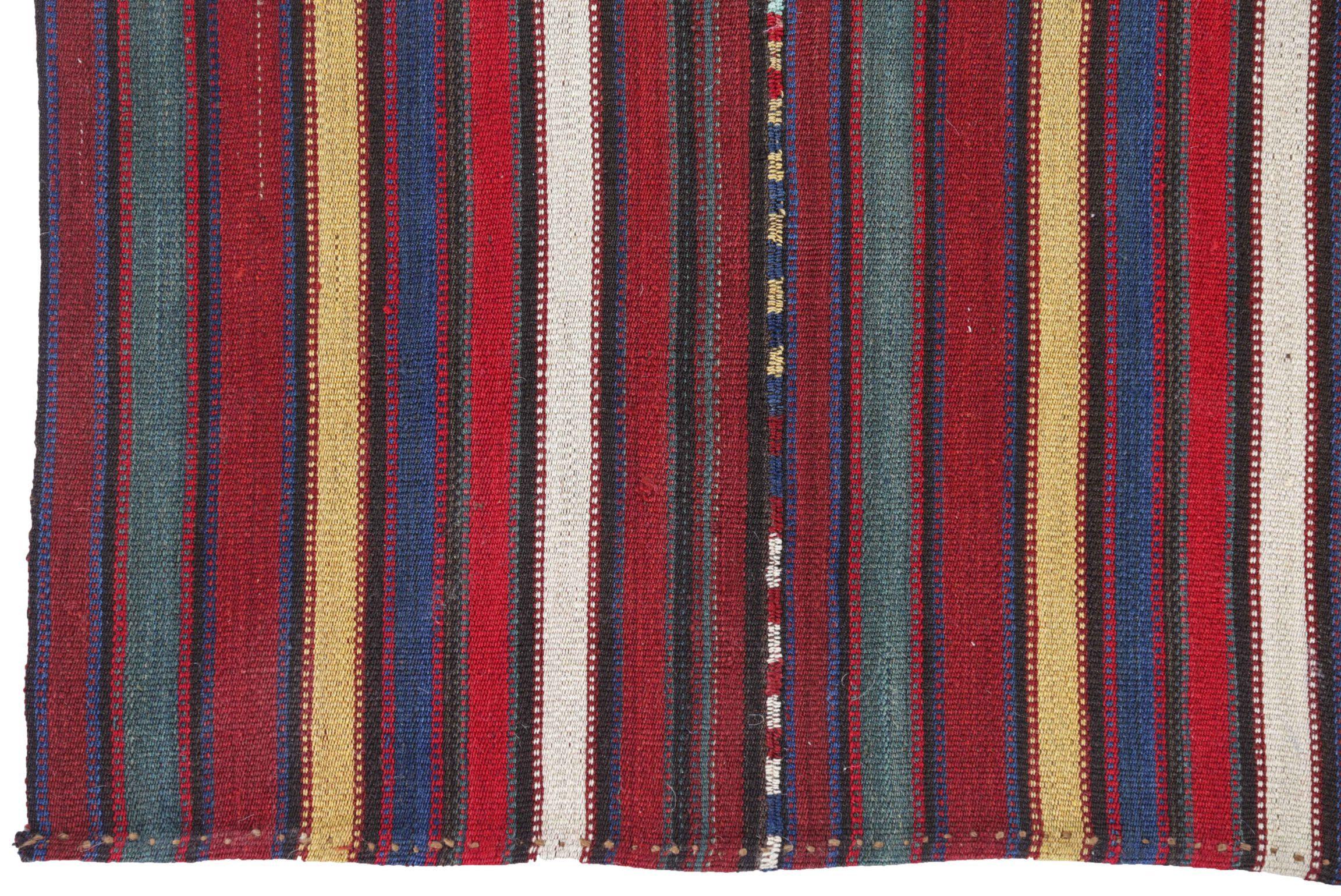 XX secolo Tappeti persiani Jajim quadrati del 1910 circa - Lana blu avorio rosso giallo - 91303 in vendita