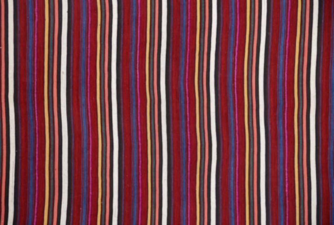 Asiatico Tappeti persiani Jajim quadrati del 1910 circa - lana blu rosa rosso porpora - 91369 in vendita