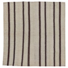 Persische Jajim Quadratische Teppiche CIRCA 1910 - Wolle Braun Elfenbein Design - 91347