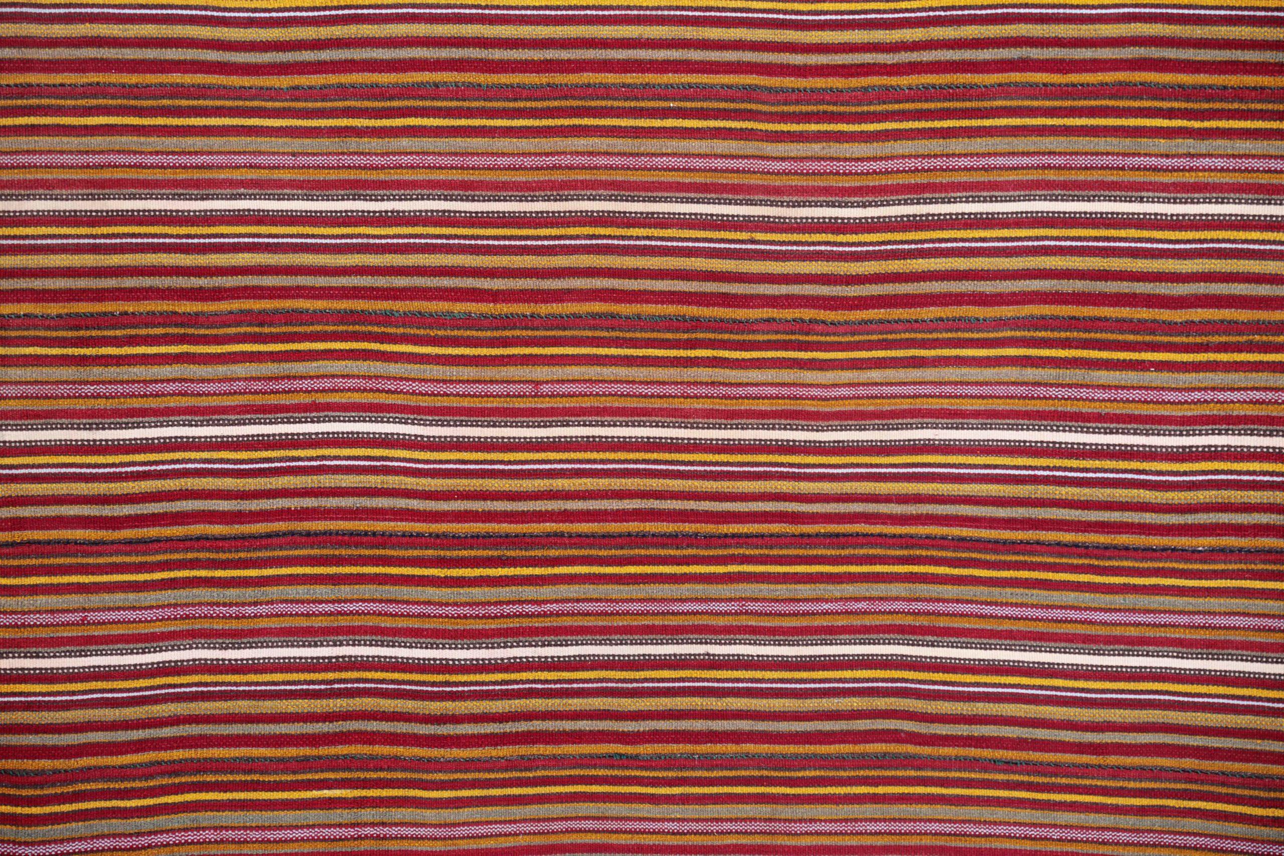 Persische Jajim Quadrat Fläche Teppiche CIRCA 1910 - Wolle Elfenbein Rot Gelb Design - 91344 (Asiatisch) im Angebot
