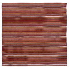 Persische Jajim Quadrat Fläche Teppiche CIRCA 1910 - Wolle Elfenbein Rot Gelb Design - 91344