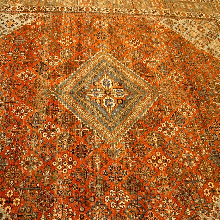 Persische Joshagan-Teppiche - Wolle Blau Elfenbein Orange Design - 92700 im Zustand „Hervorragend“ im Angebot in Dallas, TX