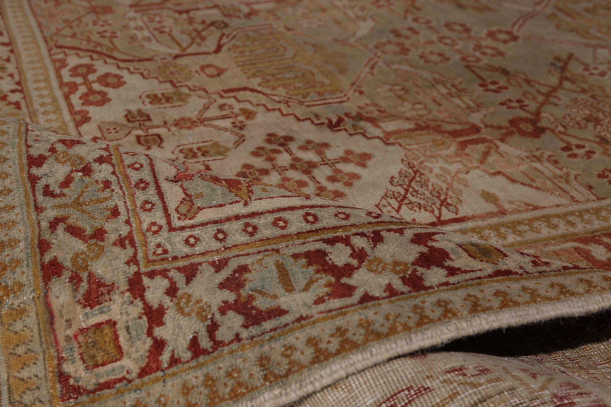 Tapis persans Joshagan - Design en laine rouge taupe - 97648 Excellent état - En vente à Dallas, TX