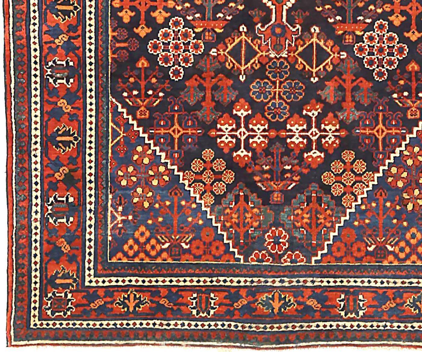 Persischer Joshagan Kleiner Teppich - Wolle Marineblau Rot Gelb 71349 (Asiatisch) im Angebot