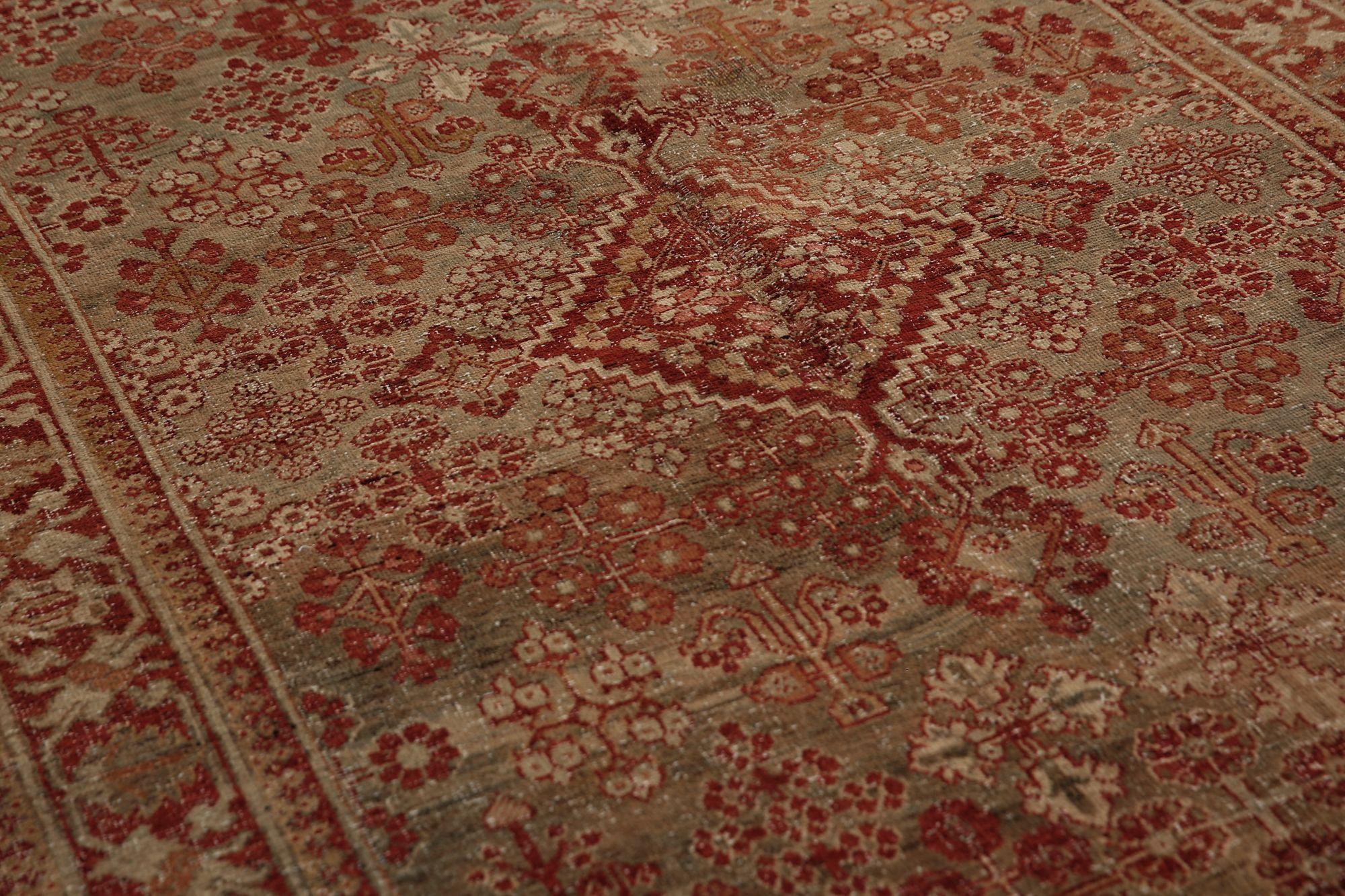 Persischer Joshagan Kleiner Teppich - Wolle Grün Rot Design - 97712 (Irakisch) im Angebot