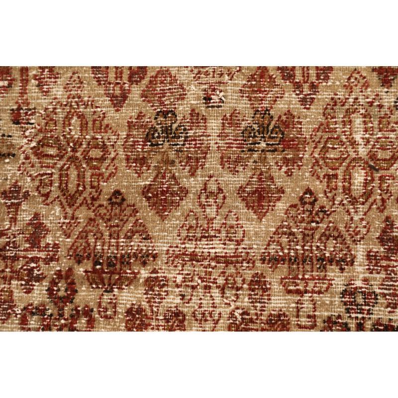 Iraqi Persian Joshagan Small Rug - Wool Red Taupe Design - 94590 For Sale